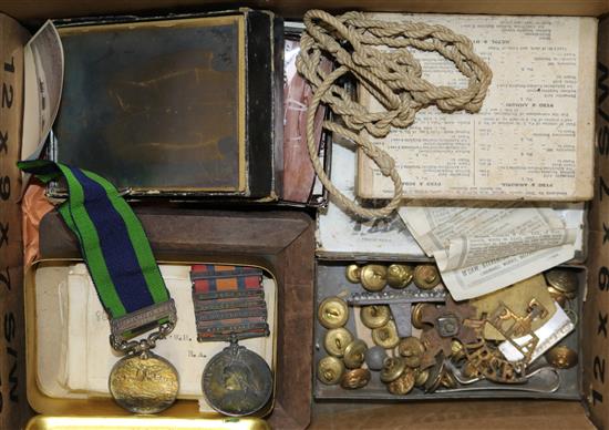 Group of two medals to Gnr. W. H. Johnson, R.A. - India with Afghanistan 1919 clasp and war medal and QSA with five